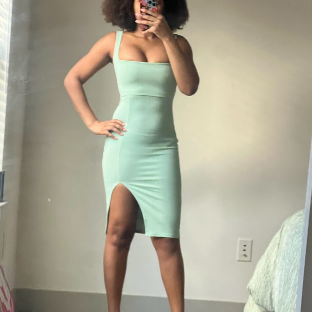 Nasty Gal Mint Green Midi Dress